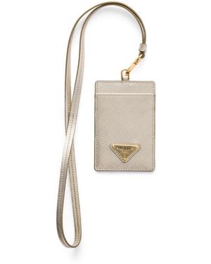 Prada Saffiano Leather Badge Holder - White