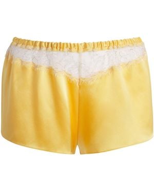 Gilda & Pearl Silk Secret Garden Pyjama Shorts - Yellow