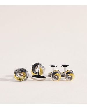 Tateossian Sterling Mobius Knot Cufflinks And Studs Set - Natural