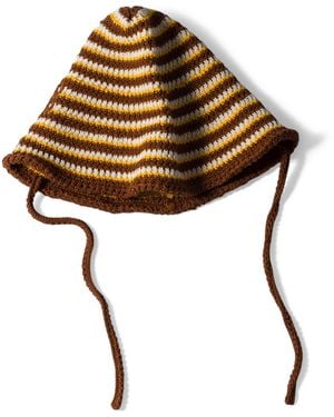 Miu Miu Crochet Stripe Hat - Metallic