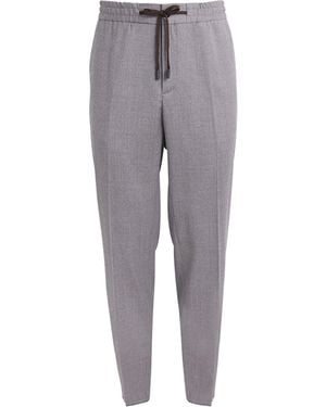 Maurizio Baldassari Stretch-Virgin Wool Drawstring Trousers - Grey