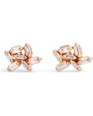 Suzanne Kalan And Diamond Classic Cluster Stud Earrings - Pink
