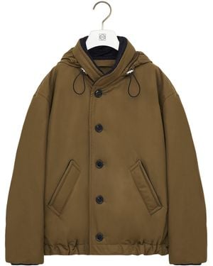 Loewe Wool-Cotton-Blend Padded Jacket - Green