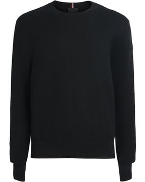 Moncler Cotton Textured Knit Sweater - Black