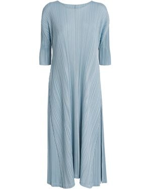 Pleats Please Issey Miyake Mellow Pleats Midi Dress - Blue