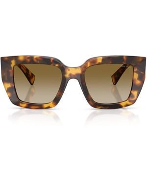 Miu Miu Tortoiseshell Square Mu B05S Sunglasses - Brown