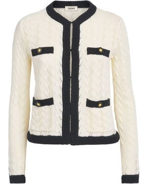 L'Agence Pointelle Zephyra Cardigan - White