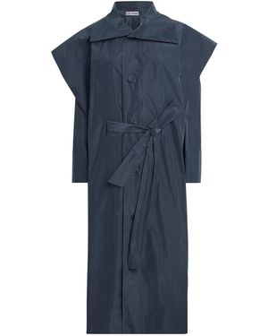 Issey Miyake Oversized-Collar Correlation Coat - Blue