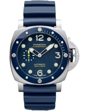 Panerai X Mike Horn Stainless Steel Submersible Watch - Blue