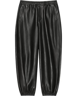 Givenchy Leather Elasticated Trousers - Grey
