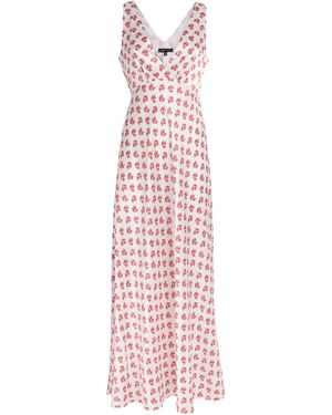 Maje Silk Floral Maxi Dress - Pink