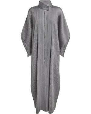 Pleats Please Issey Miyake Skyline A-Line Coat - Grey