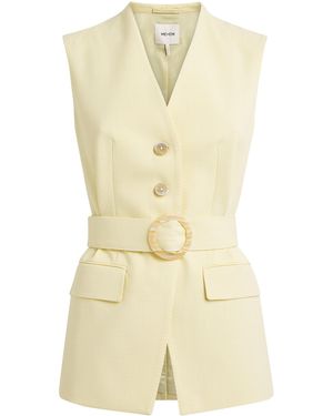 ME+EM Belted Longline Waistcoat - Natural