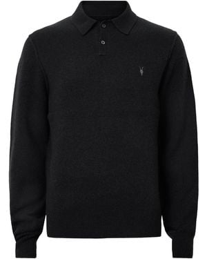 AllSaints Statten Polo Jumper - Black