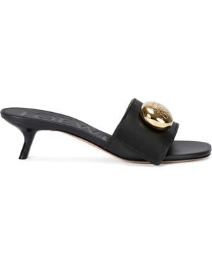 Loewe Leather Pebble Mules 45 - Black