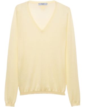 Prada Cashmere-Silk Jumper - Natural
