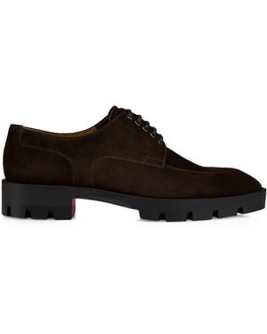 Christian Louboutin Davisol Lion Suede Derby Shoes - Brown