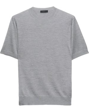 Prada Silk Short-Sleeve Jumper - Grey