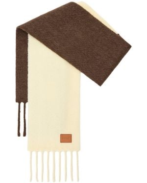 Loewe Alpaca-Wool-Blend Bi-Colour Scarf - Brown
