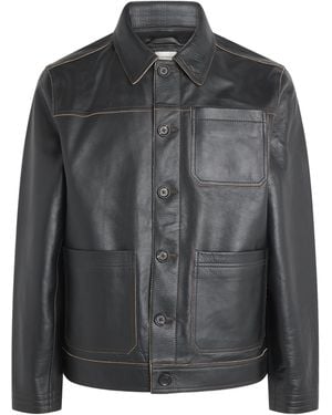 Oliver Spencer Hardwick Leather Jacket - Black