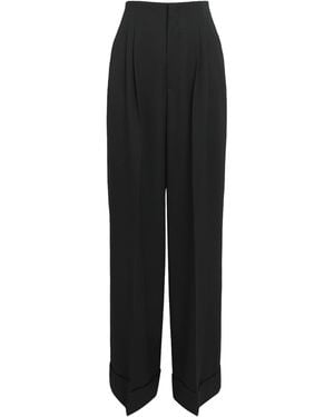 Chloé Wool Pleated Wide-Leg Trousers - Black