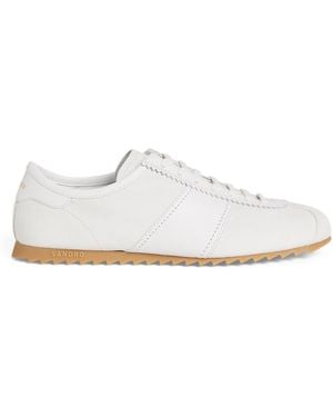 Sandro Leather And Suede Low-Top Trainers - White