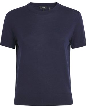 Theory Regal Wool Jumper T-Shirt - Blue