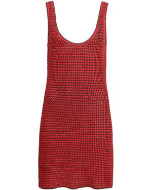 Alaïa Cotton Knit Tank Mini Dress - Red