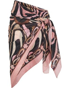 PUCCI Cotton Marmo Print Sarong - Multicolour