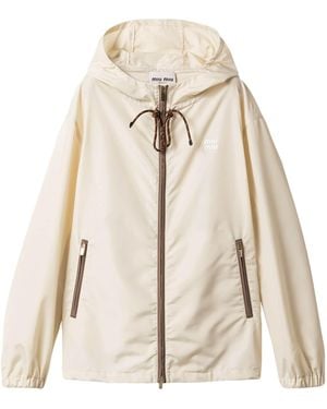 Miu Miu Technical Hooded Jacket - Natural