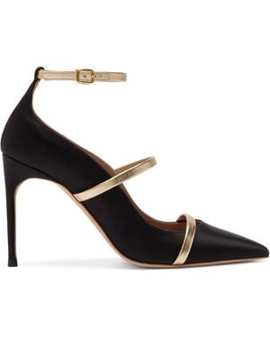 Malone Souliers Satin Diaz Heeled Court Shoes 90 - Black