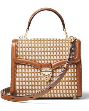 Aspinal of London Raffia Mayfair Midi Bag - Brown