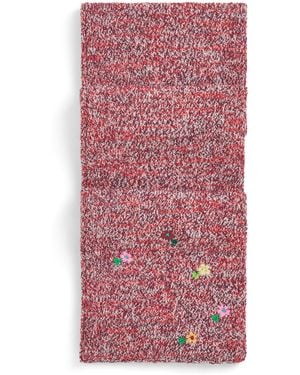 Dries Van Noten Wool-Cashmere-Blend Embroidered Scarf - Pink