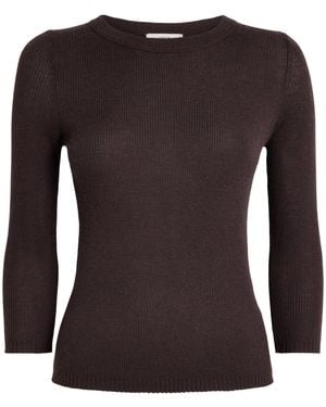 Vince Cashmere-Silk Sweater - Brown