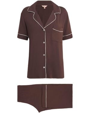 Eberjey Short-Sleeve Gisele Pyjama Set - Brown
