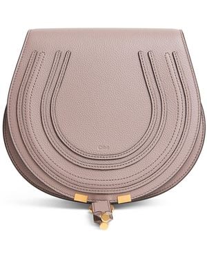 Chloé Leather Marcie Saddle Bag - Purple
