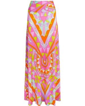 PUCCI Jersey Geometric Maxi Skirt - White