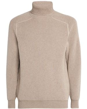 Sease Cashmere Dinghy Roll Sweater - Brown