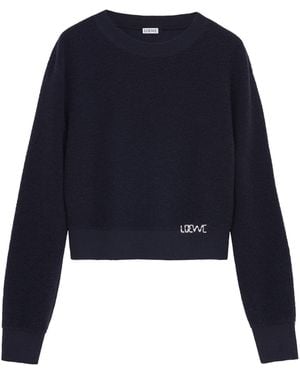 Loewe Wool-Blend Embroidered Jumper - Blue
