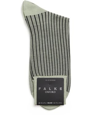 FALKE Cotton-Blend Oxford Stripe Socks - Grey
