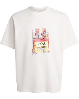 Drole de Monsieur Cotton Café T-Shirt - White