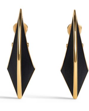 Alaïa Leather Sculptural Pendant Clip-On Earrings - Red