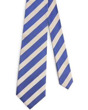 dunhill Mulberry Silk Stripe Tie - Blue