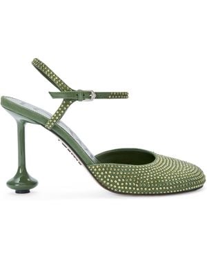 Loewe Embellished Ankle-Strap Toy Court Shoes 90 - Green