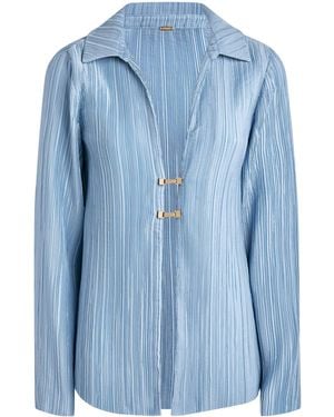 Cult Gaia Clarabelle Origami Plissé Shirt - Blue