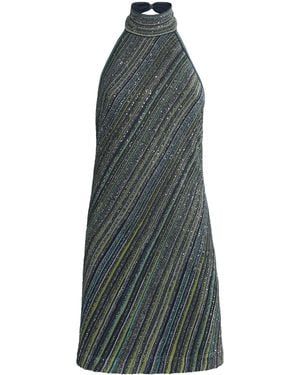 Missoni Stripe Halterneck Mini Dress - Green