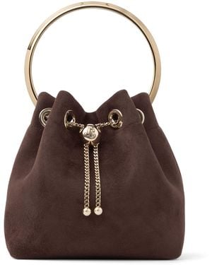 Jimmy Choo Suede Bon Bon Shoulder Bag - Brown