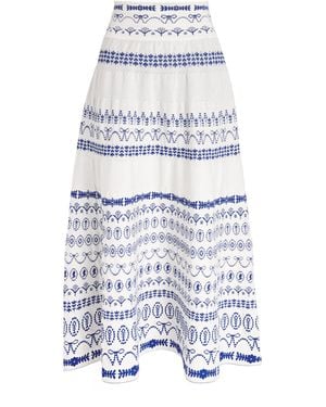 Molli Jacquard-Knit Midi Skirt - White