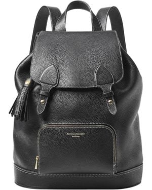 Aspinal of London Medium Leather Hudson Backpack - Black