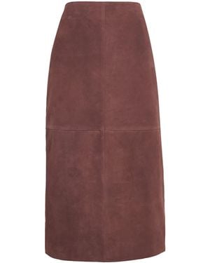 Weekend by Maxmara Faux Suede Midi Skirt - Purple